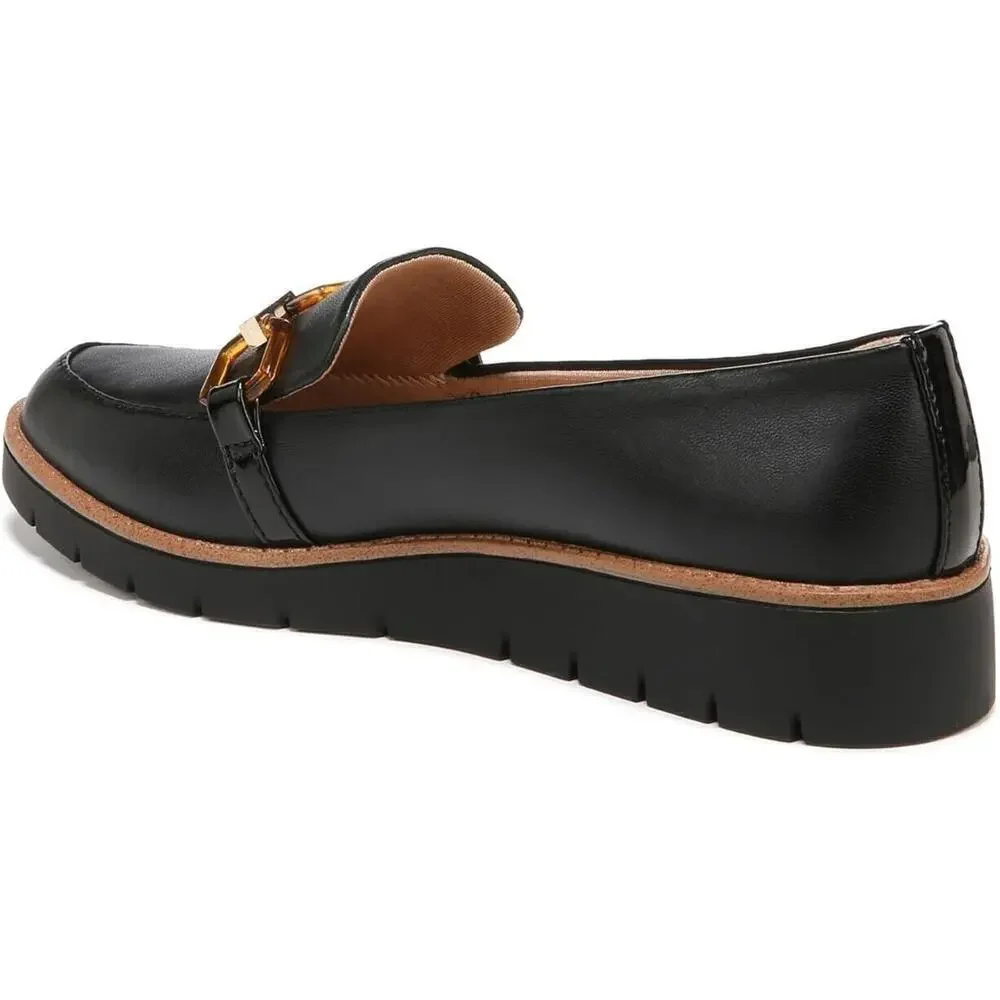 LifeStride Womens Optimist Black‎ Slip On Loafers Shoes 7 Medium Comfort Flex